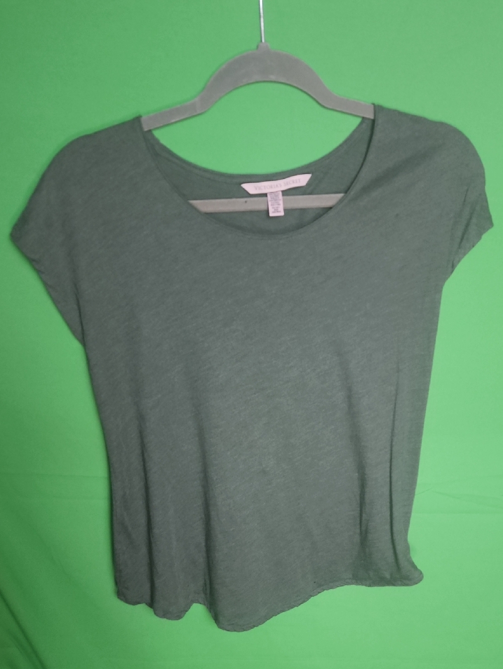 Victoria's Secret Sage Green Scoop Neck Cap Sleeve Tee XS